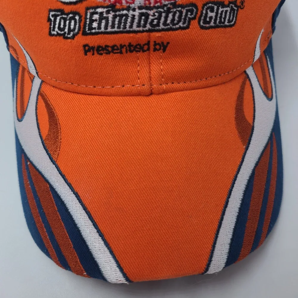 NHRA Hat Adjustable Orange Blue Top Eliminator Club 2017 Drag Racing Flames Men